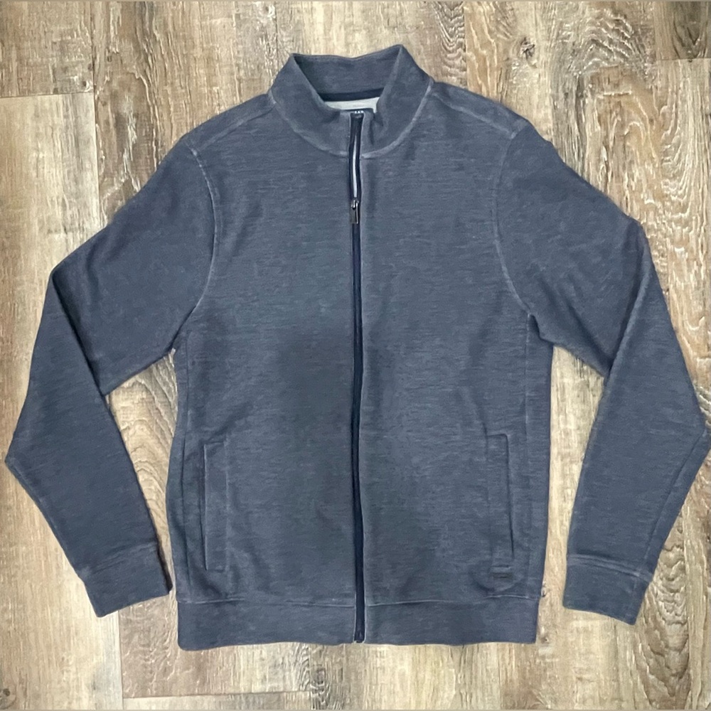 Cole Haan Men's Blue Full Zip Track Jacket/Coat, Size Medium.